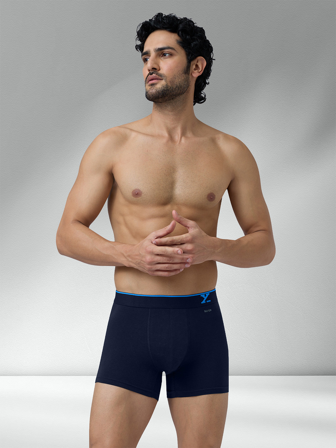XYXX Men Traq Silver Cotton Trunk