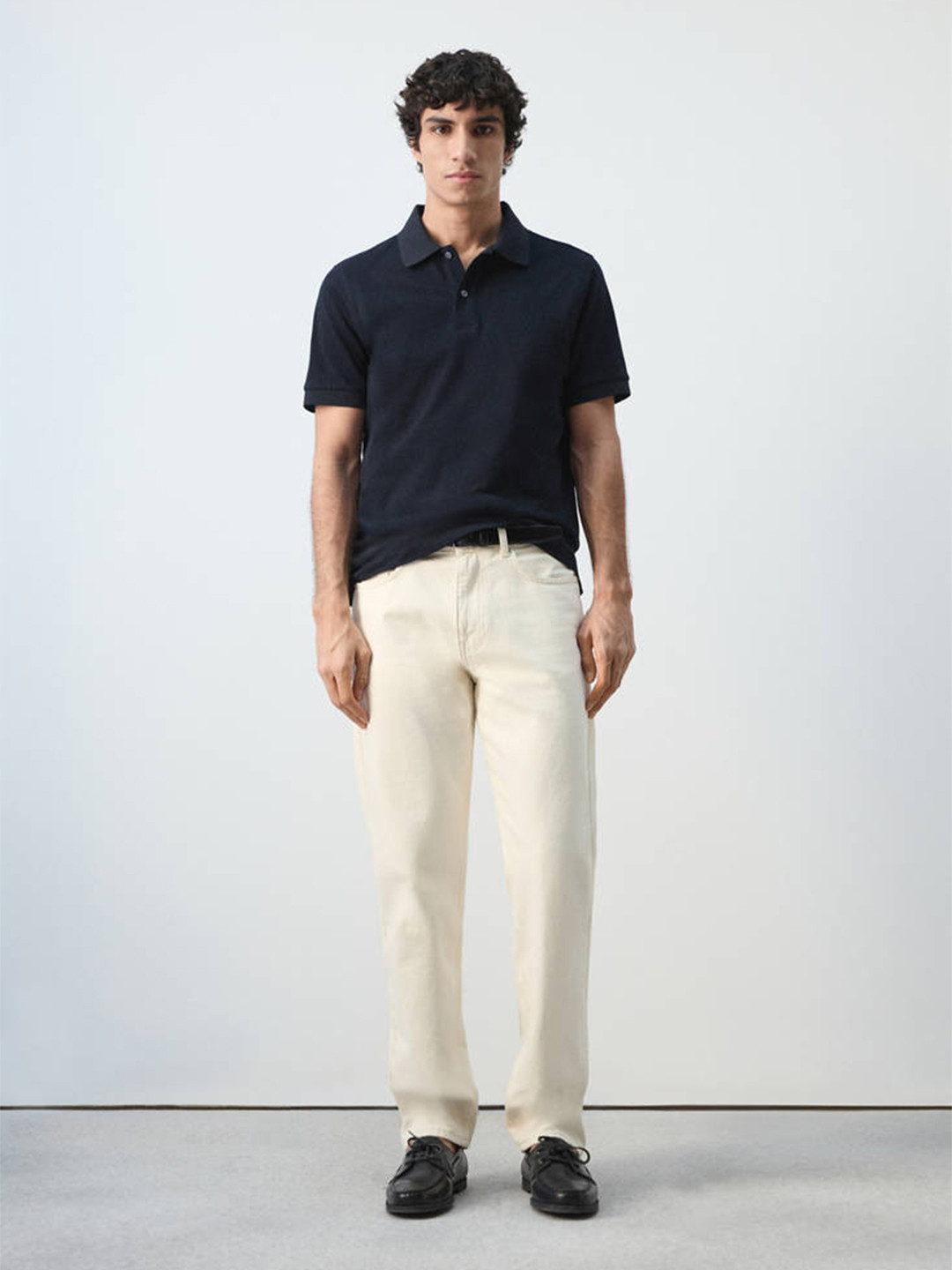 MANGO MAN Men Pure Cotton Polo Collar T-shirt