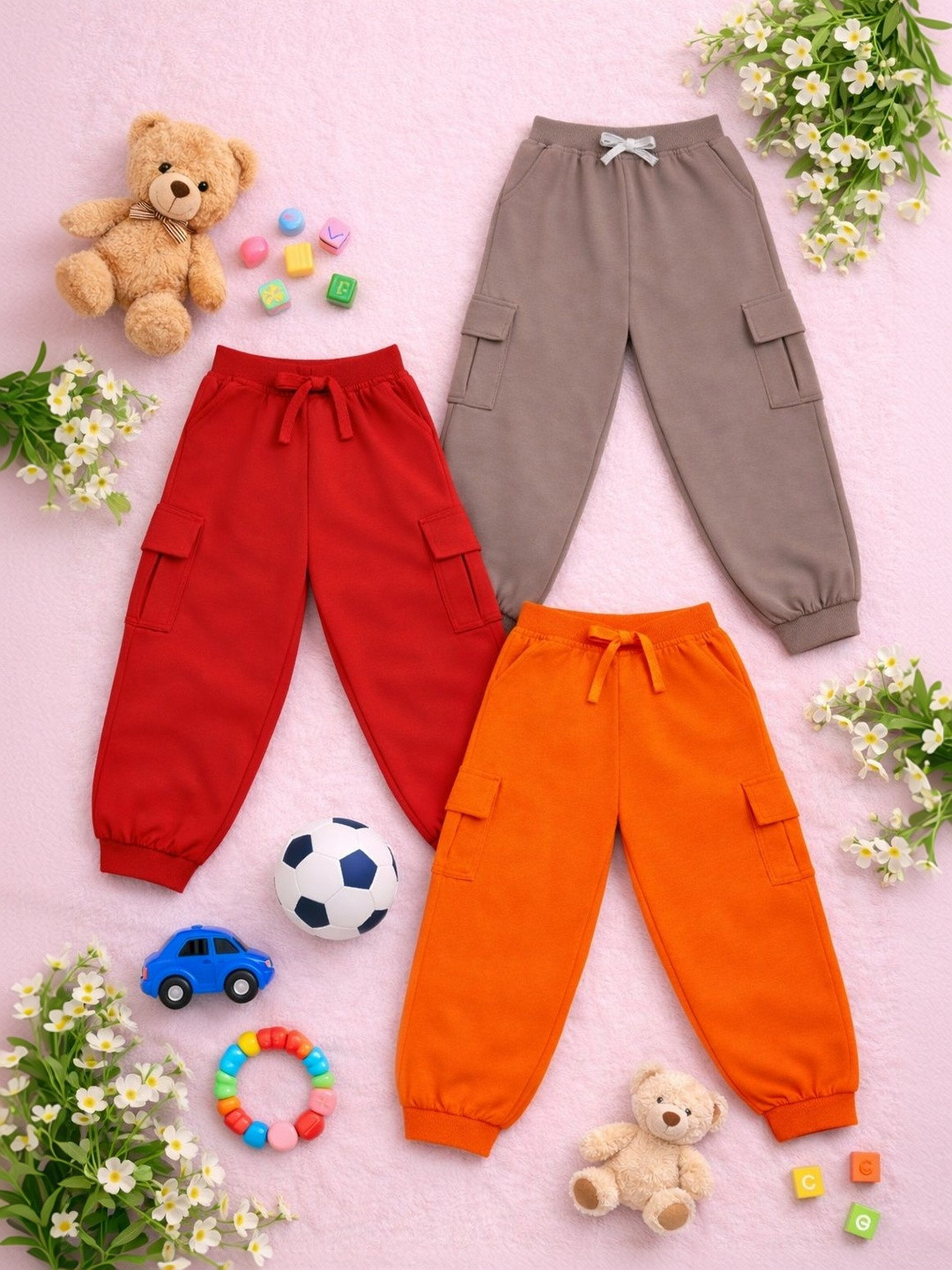 YK Pack of 3 Regular Fit Graphic Print Track Pants