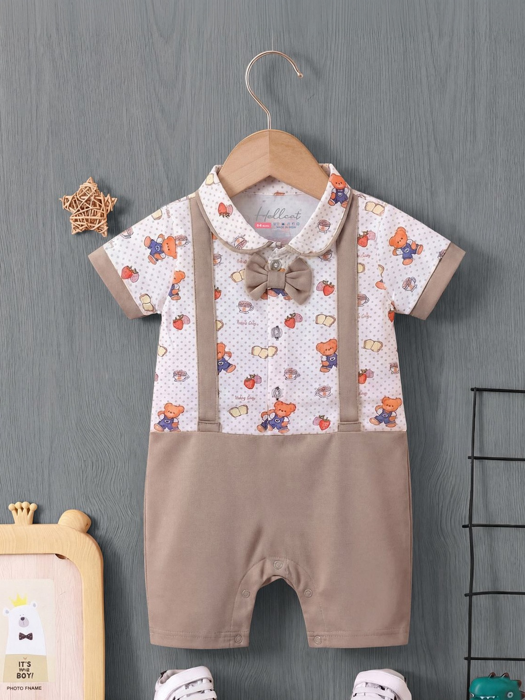 HELLCAT Infants Printed Cotton Rompers