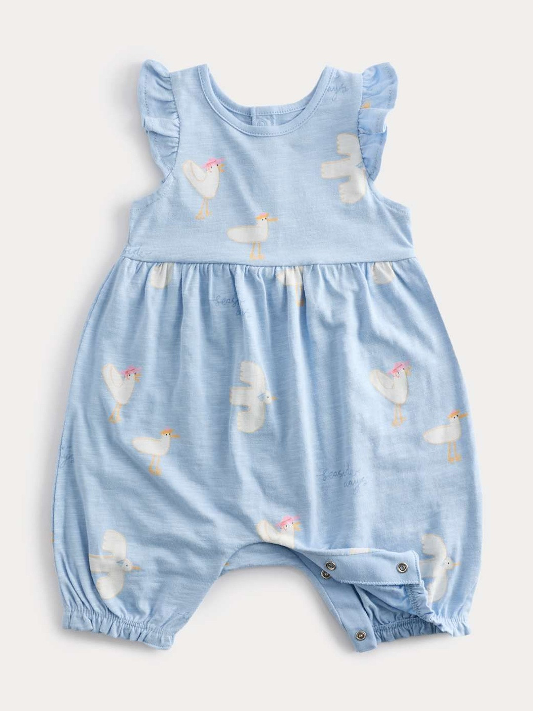 Marks & Spencer Girls Round Neck Sleeveless Seagull Romper