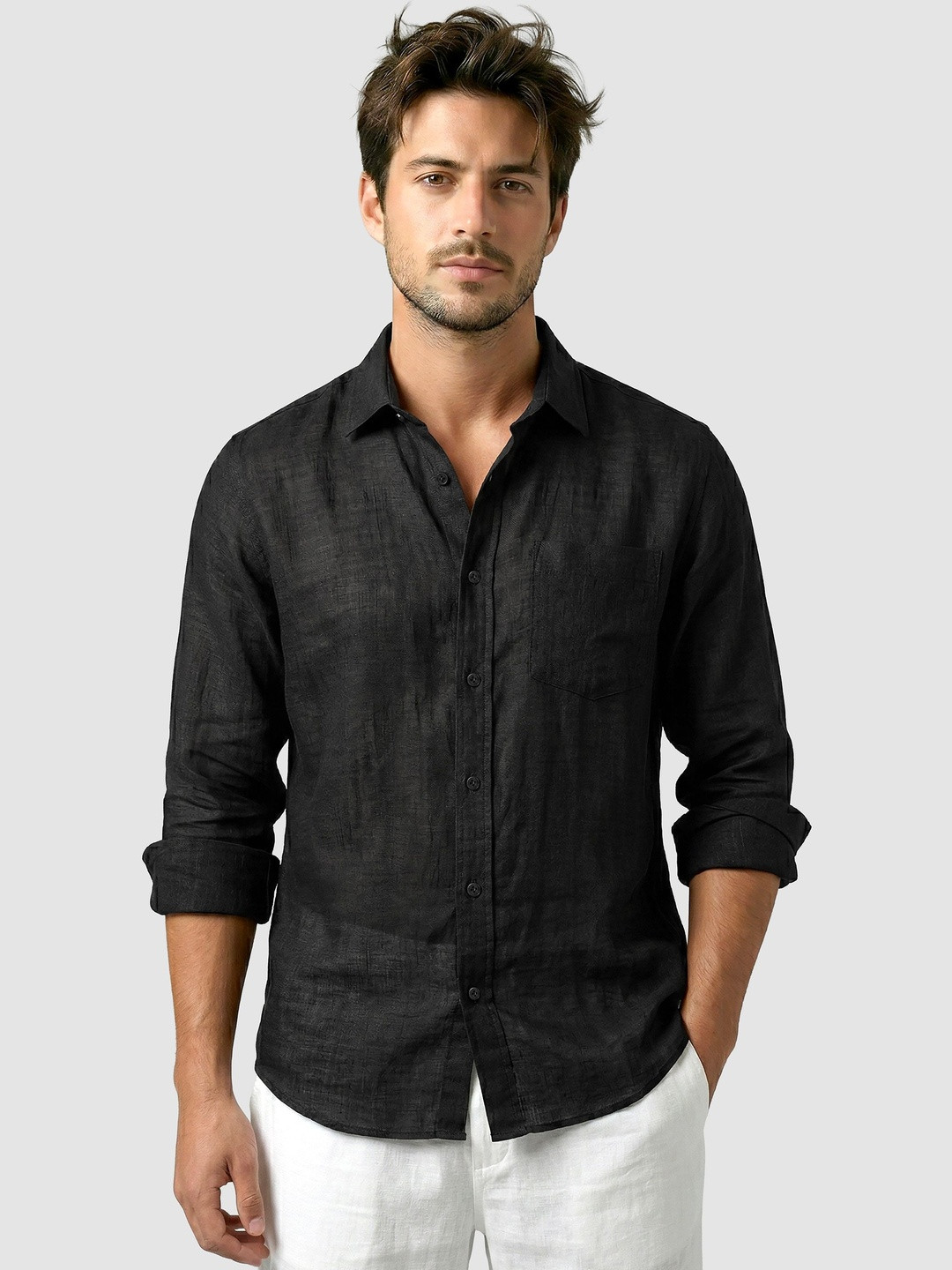 Beyoung Men Spread Collar Regular Fit Shirt