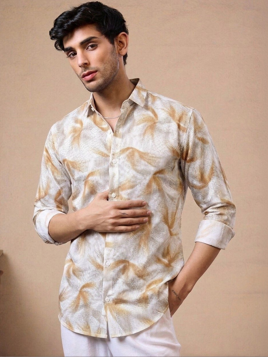 R.Code by The Roadster Life Co. Men Original Striped Casual Shirt
