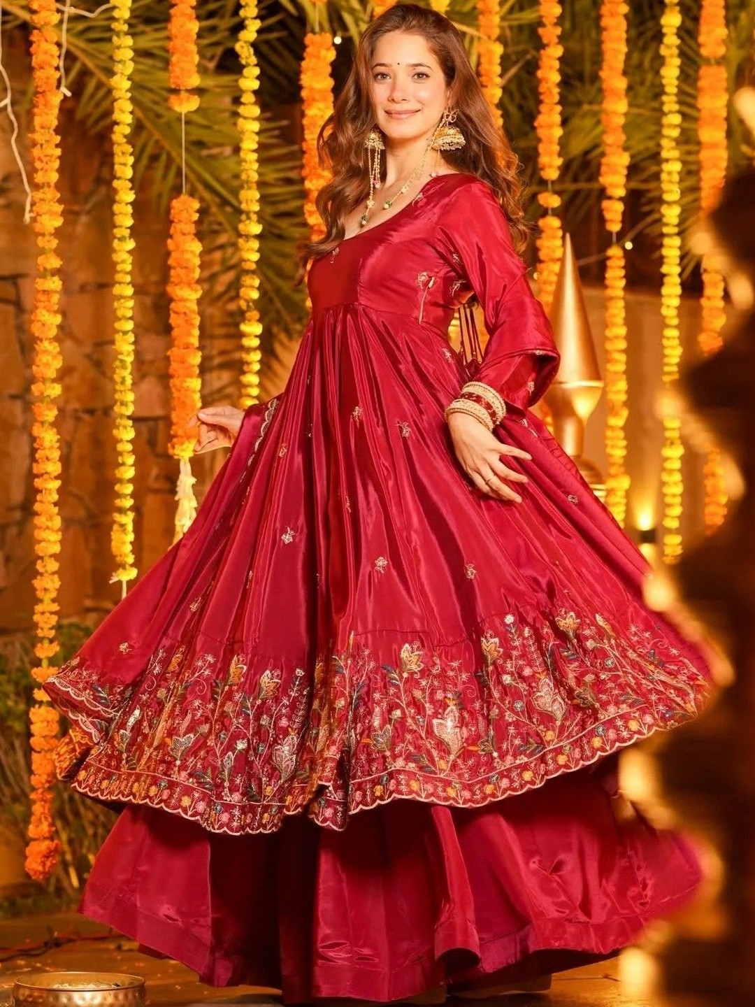 KALINI Women Embroidered Regular Kurta with Sharara & With Dupatta
