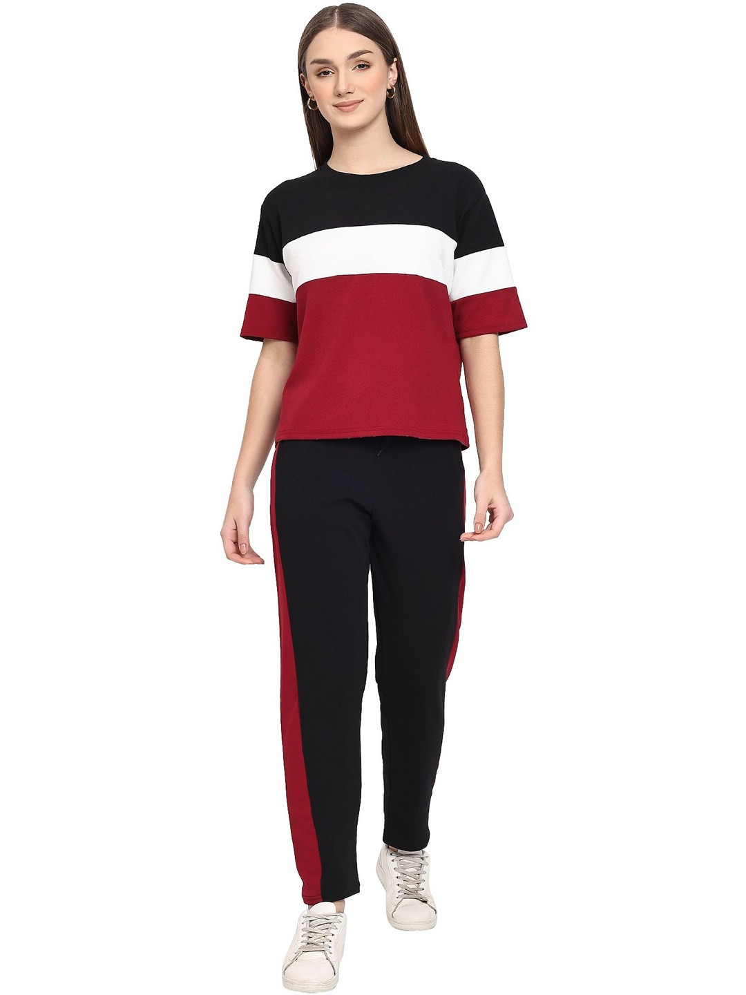 SOFTEN Women Colourblocked Night suit