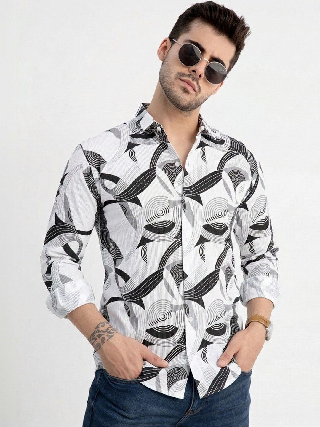 R.Code by The Roadster Life Co. Men Original Striped Casual Shirt