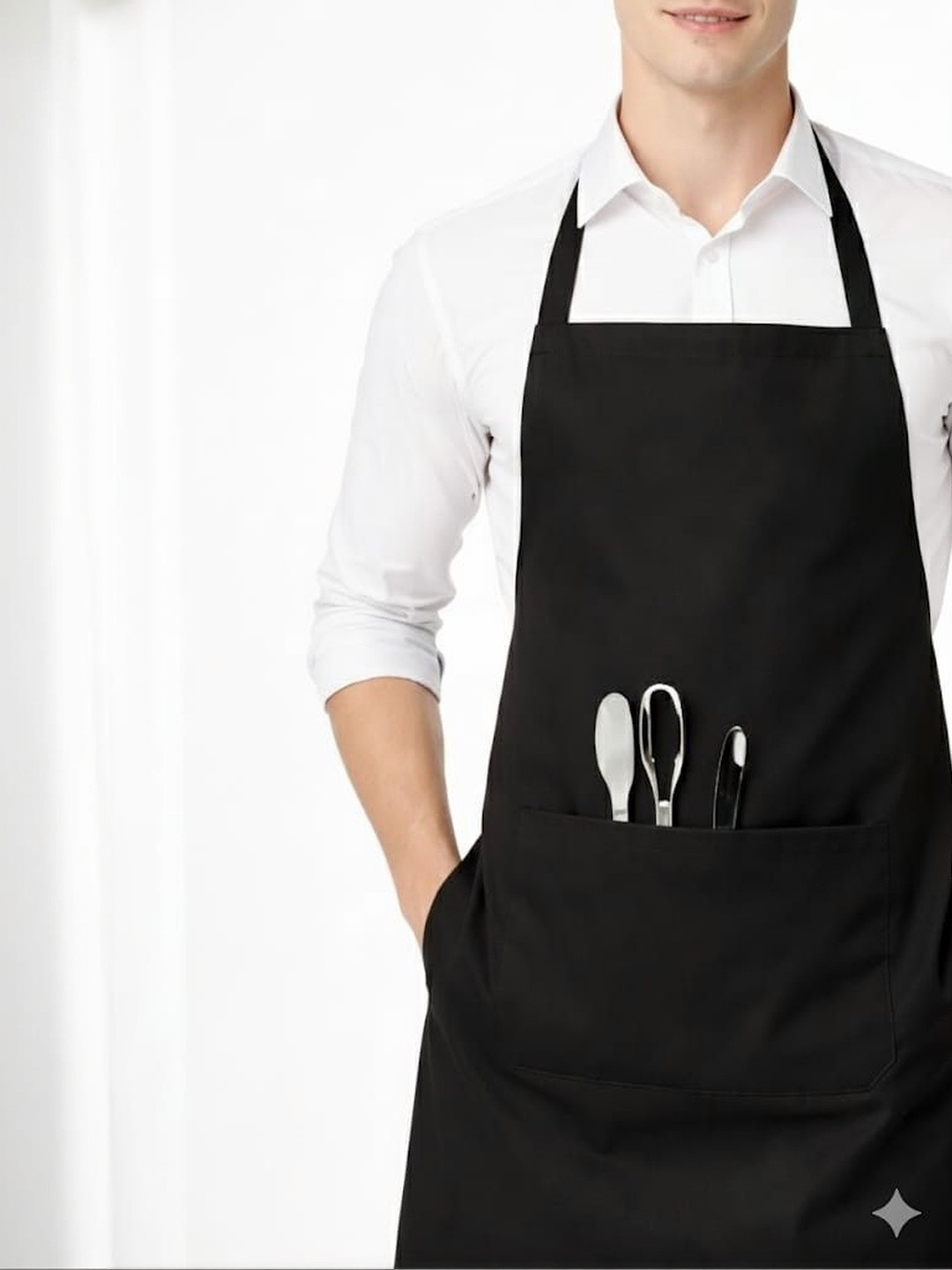 SAME FIT Black Cotton Apron