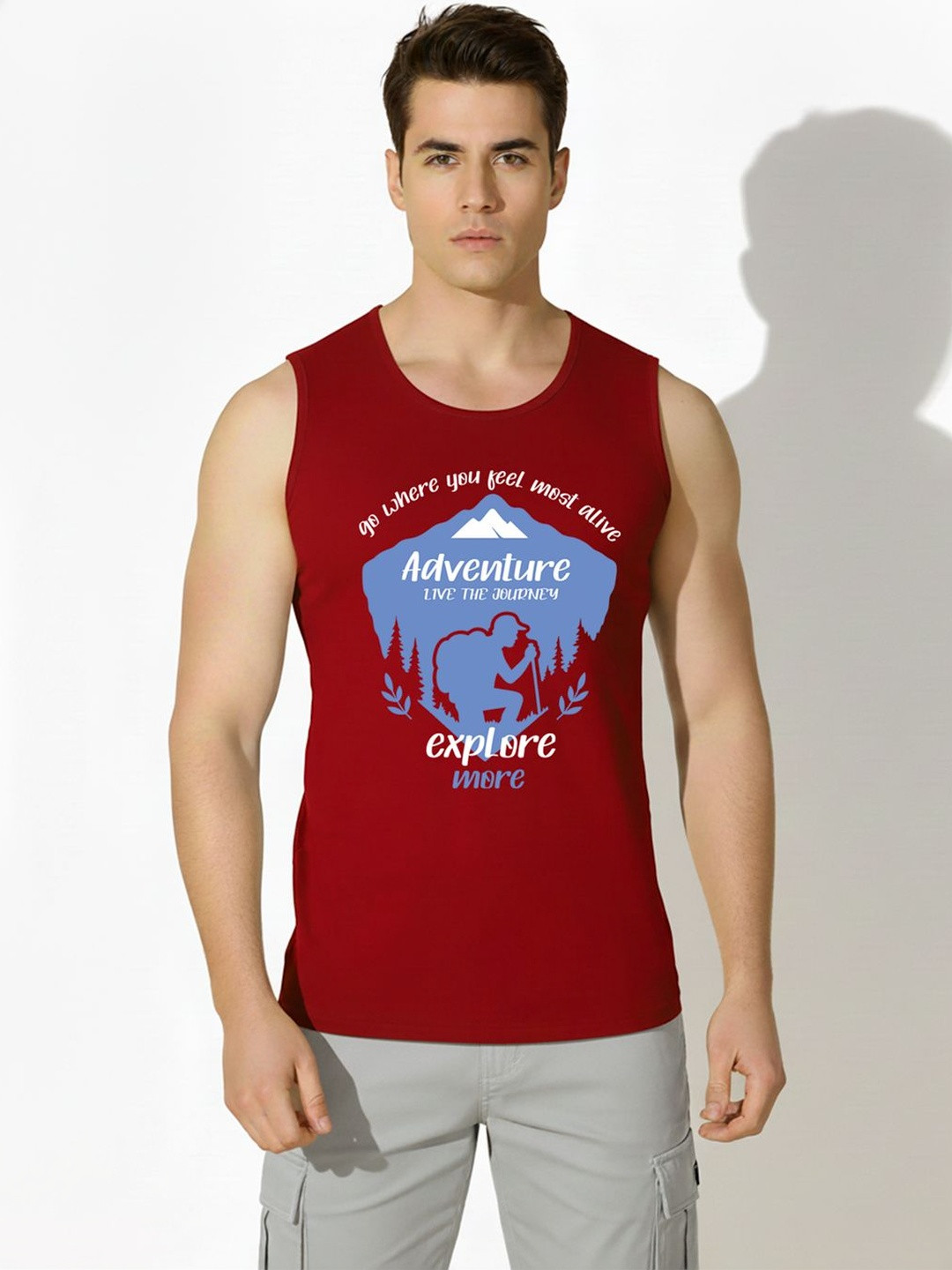 WOOSTRO Printed Assorted Cotton Gym Vest
