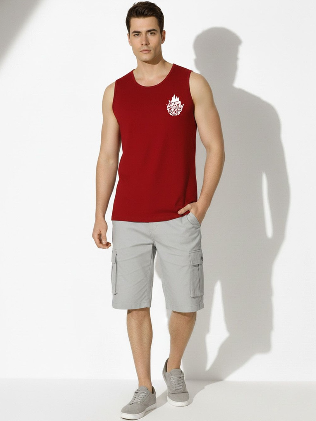 WOOSTRO Printed Assorted Cotton Gym Vest