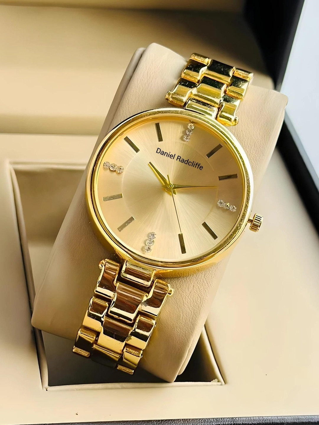 Daniel Radcliffe Women Brass Skeleton Dial & Bracelet Style Straps Analogue Watch DB Gold