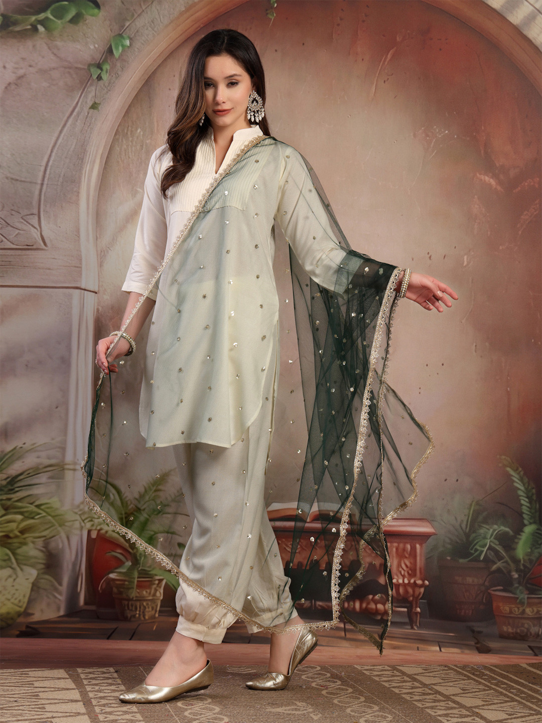 Clora Creation Women Embellished Sequinned Dupatta