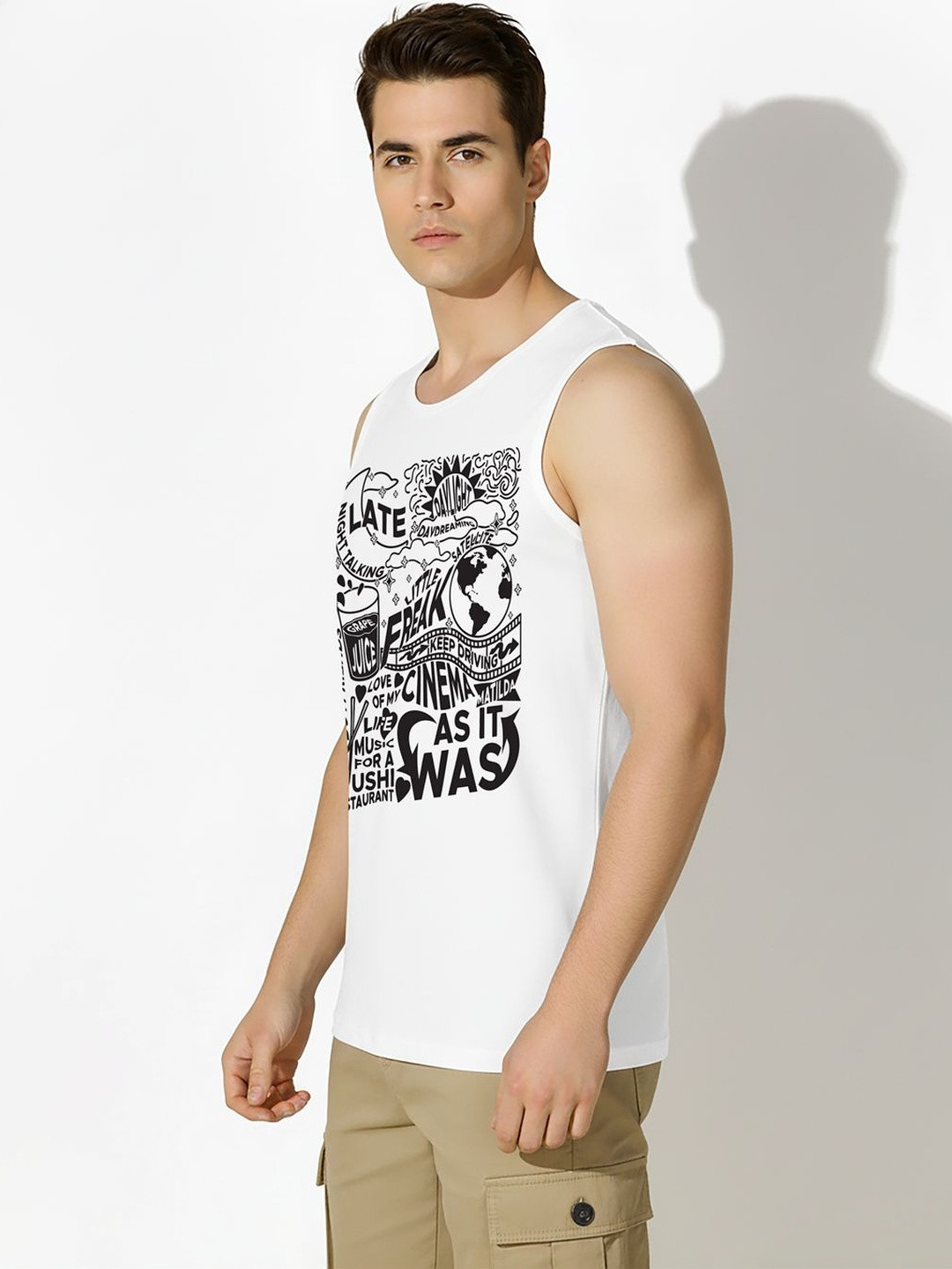 WOOSTRO Printed Assorted Cotton Gym Vest