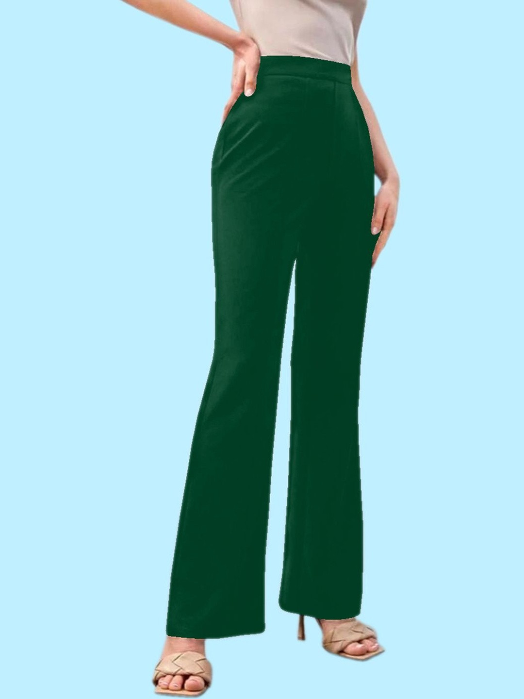 Navyankaa Women Straight Fit High-Rise Trousers