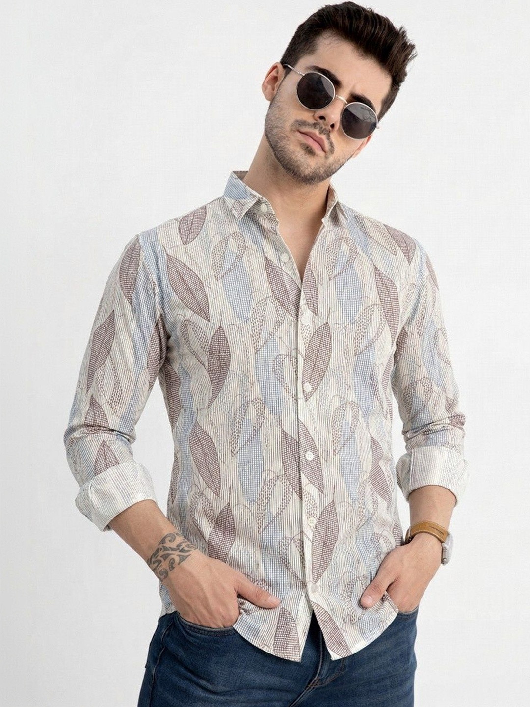 R.Code by The Roadster Life Co. Men Original Striped Casual Shirt