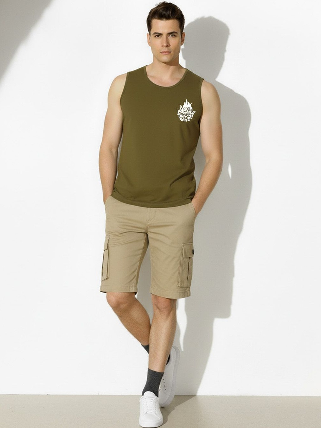 WOOSTRO Printed Assorted Cotton Gym Vest