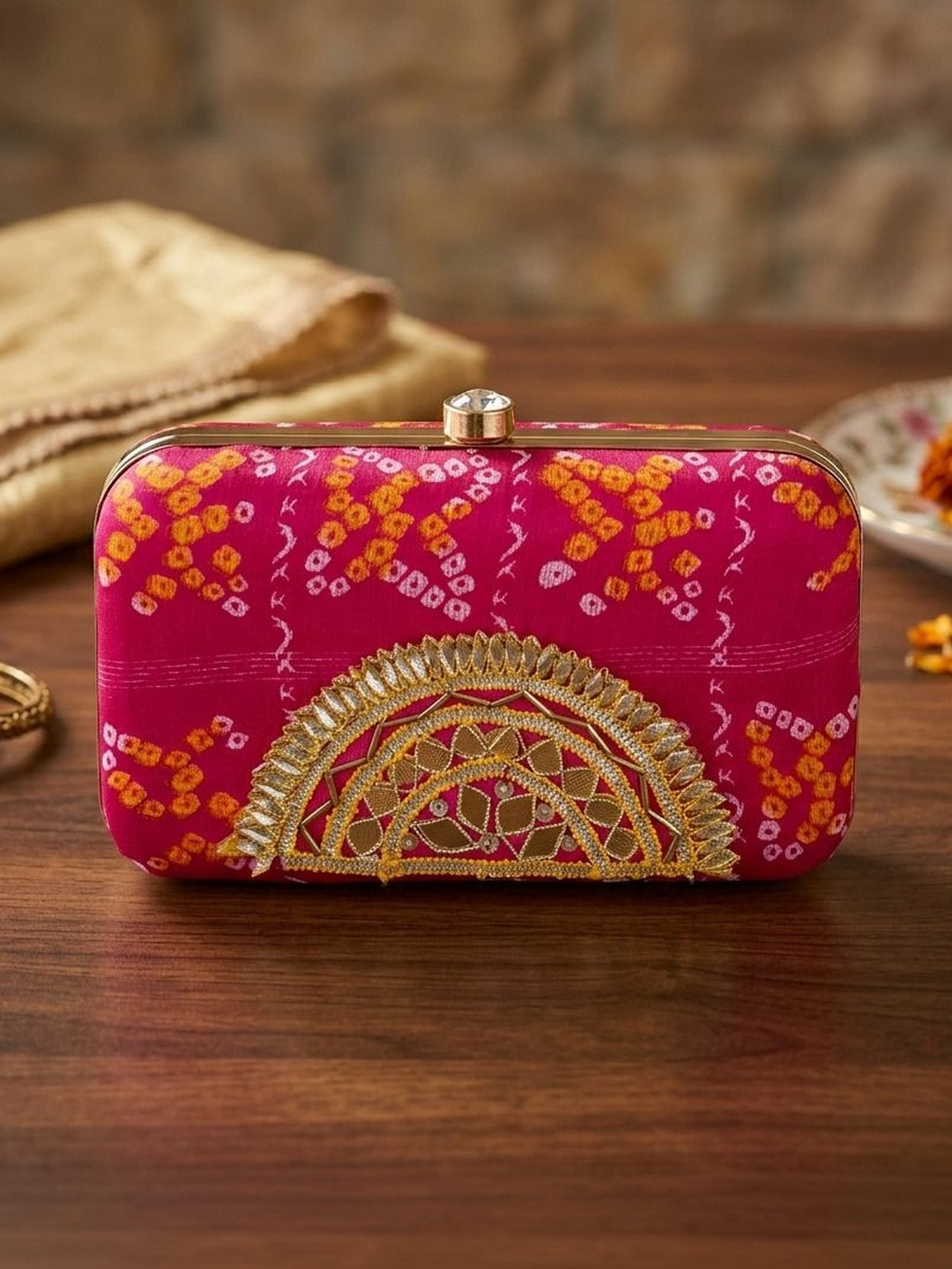 BYRA Embroidered Box Clutch