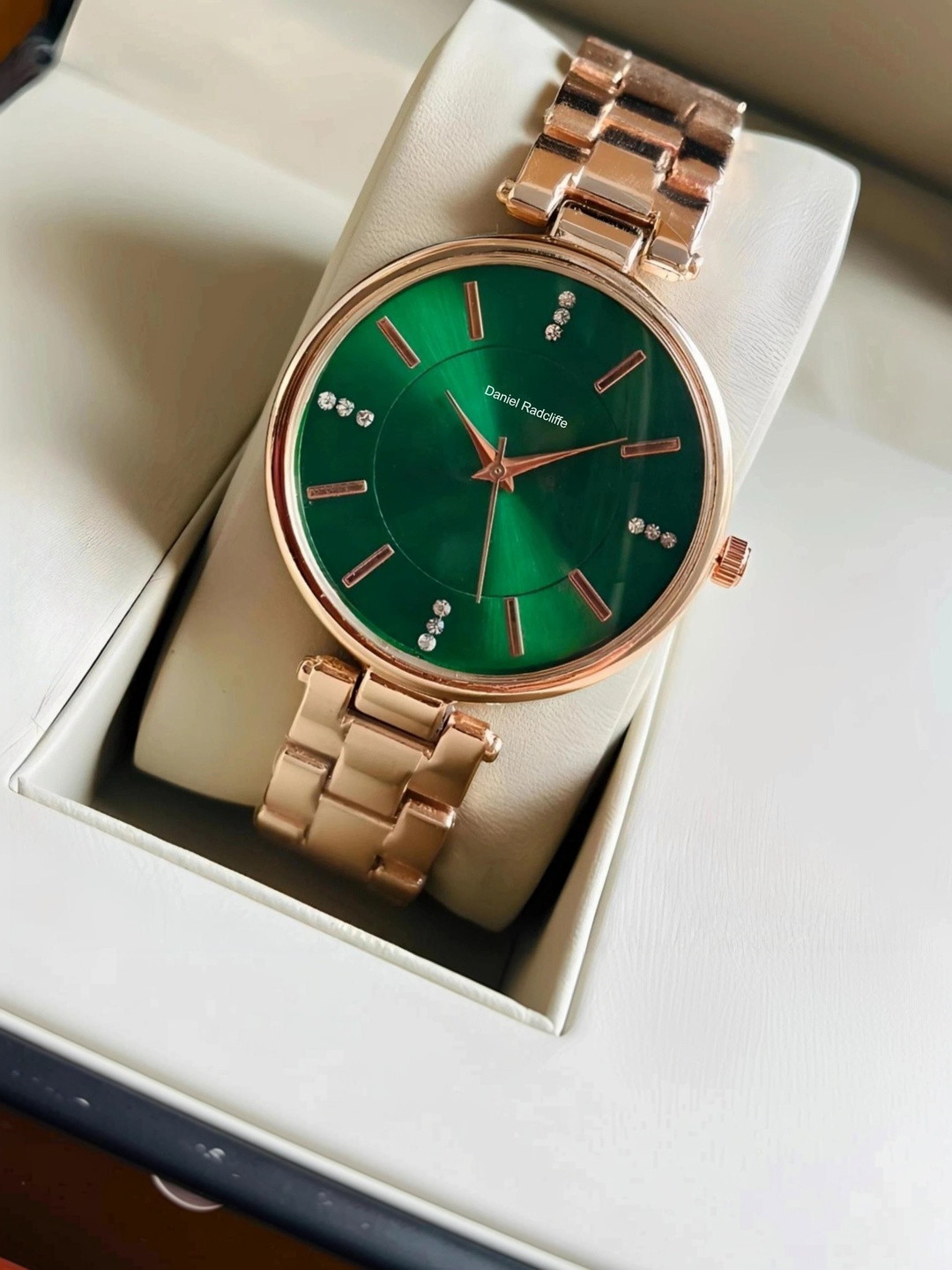 Daniel Radcliffe Women Brass Skeleton Dial & Bracelet Style Straps Analogue Watch DB Rose Green
