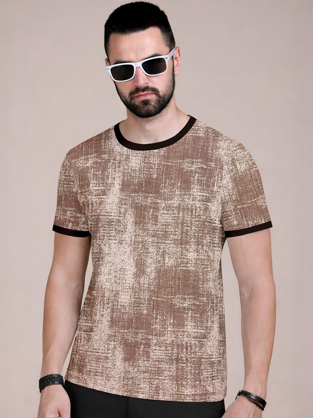MODALEN Men Abstract Printed Round Neck Tshirts
