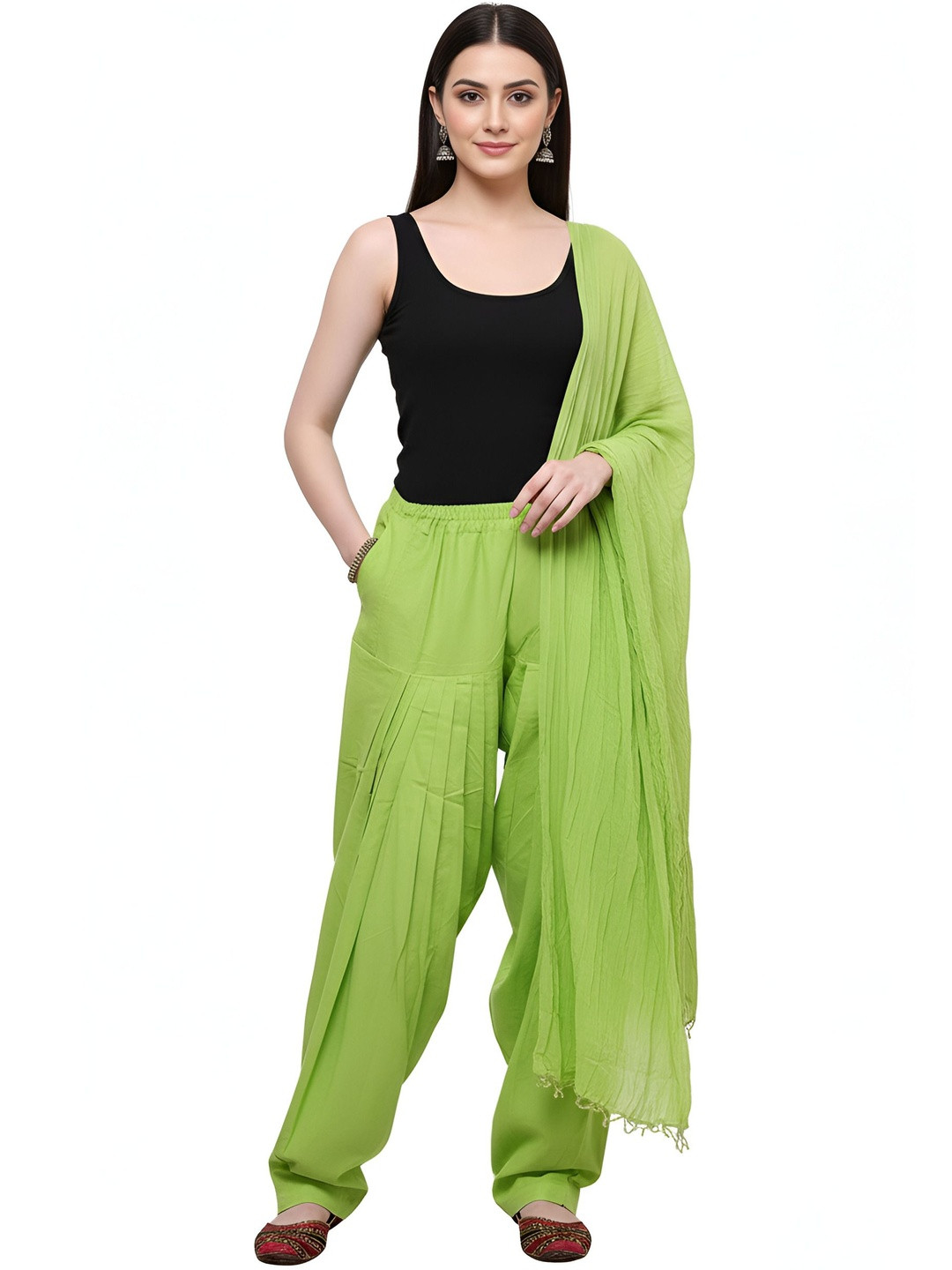 SWASTIK FAB STYLE Cotton Patiala With Dupatta