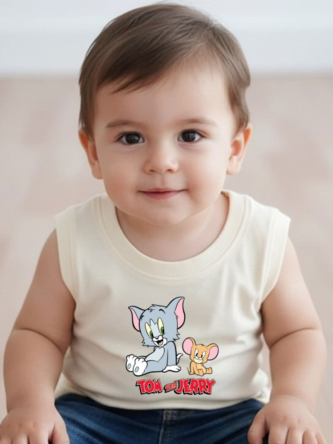 YK X Minute Mirth Infant Tom & Jerry Printed Half Sleeve Cotton T-Shirt