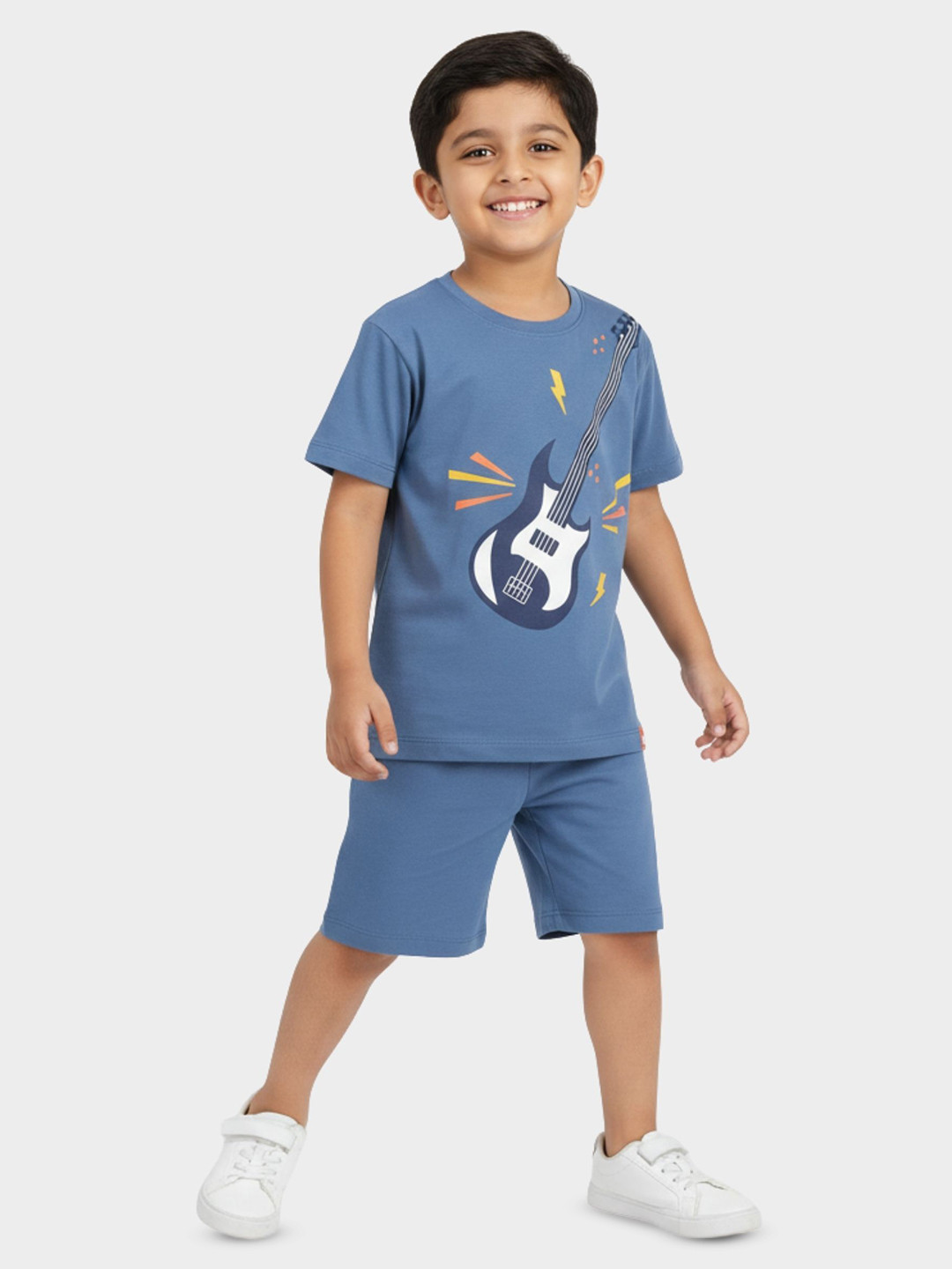 Orange Sugar Unisex Kids Printed T-shirt with Shorts