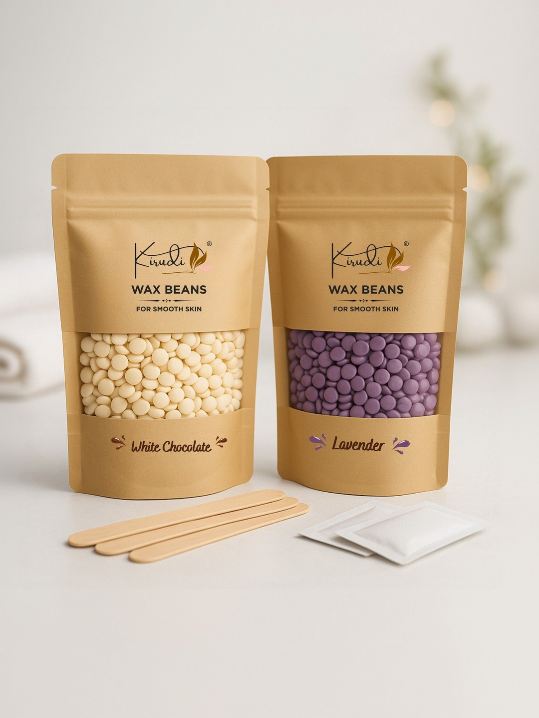 KIRUDI Set Of 2 Long-Lasting Smoothness White Chocolate & Lavender Hot Body Wax Beans-250g