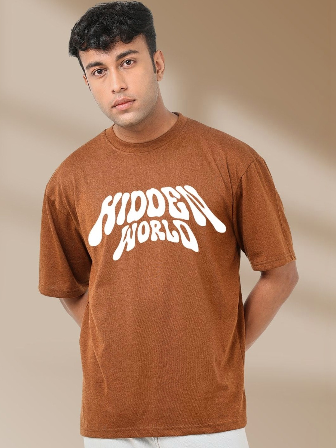 Hidden World Men Typography Printed Round Neck T-shirt