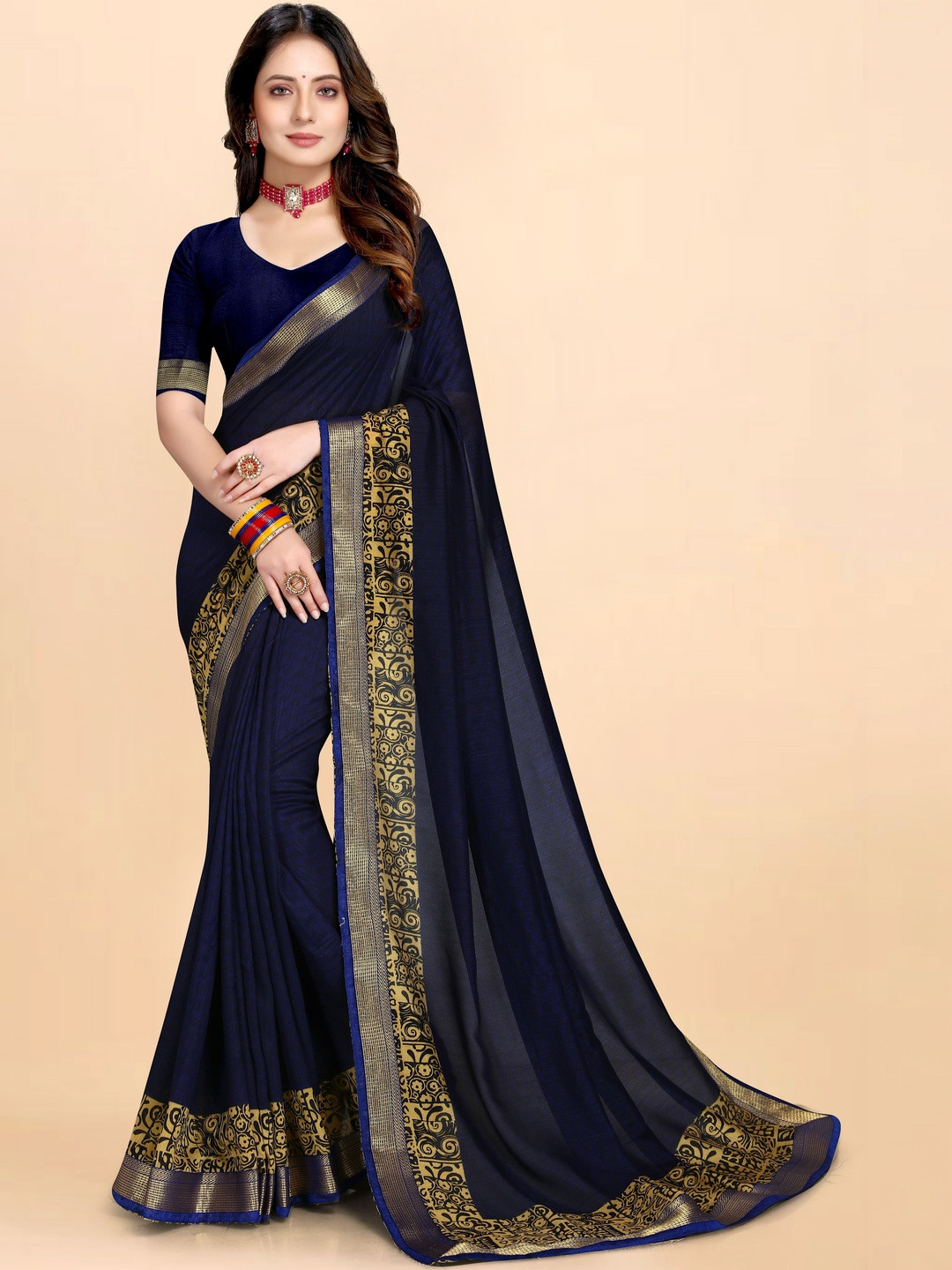 Anouk Ethnic Motifs Silk Blend Saree