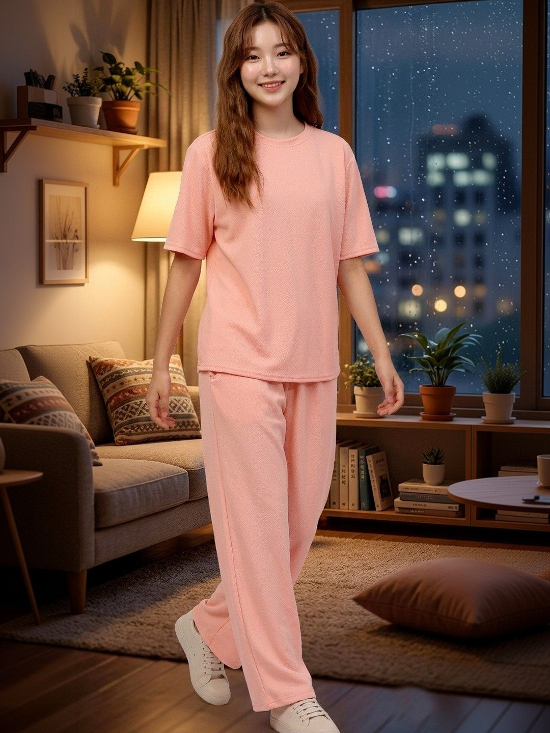 Keenuu Round Neck Short Sleeves T-shirt With Trouser
