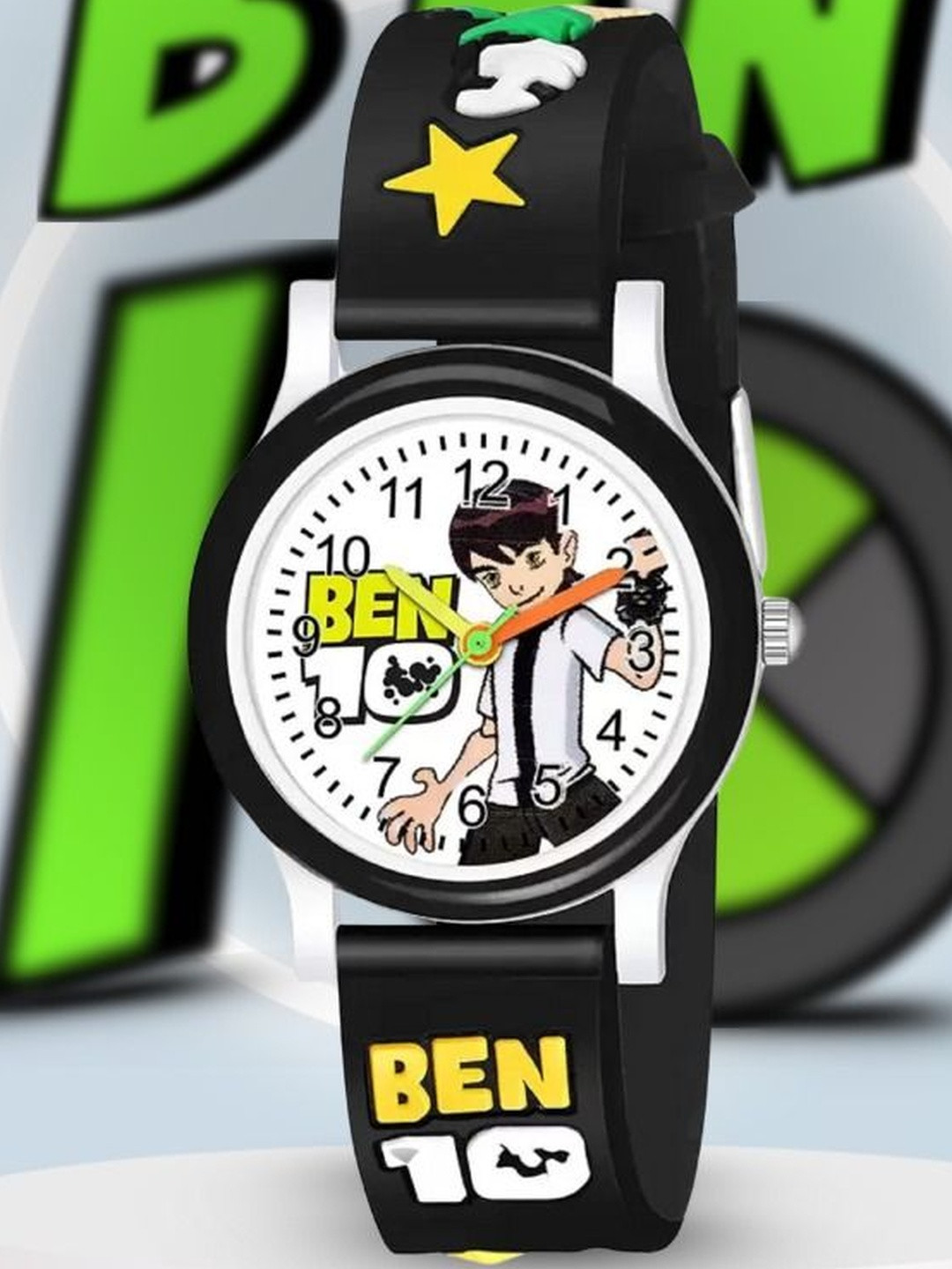 Blutech Unisex Kids Printed Dial & Straps Analogue Multi Function Watch Blk_bntn