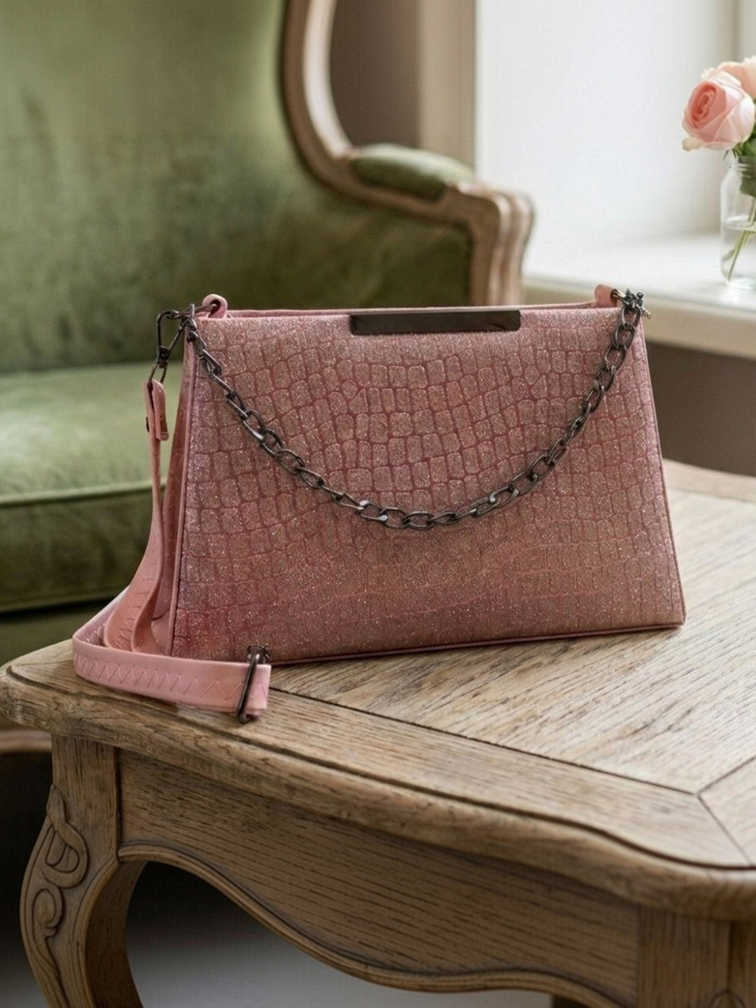Neelkanth Bags Textured PU Structured Sling Bag