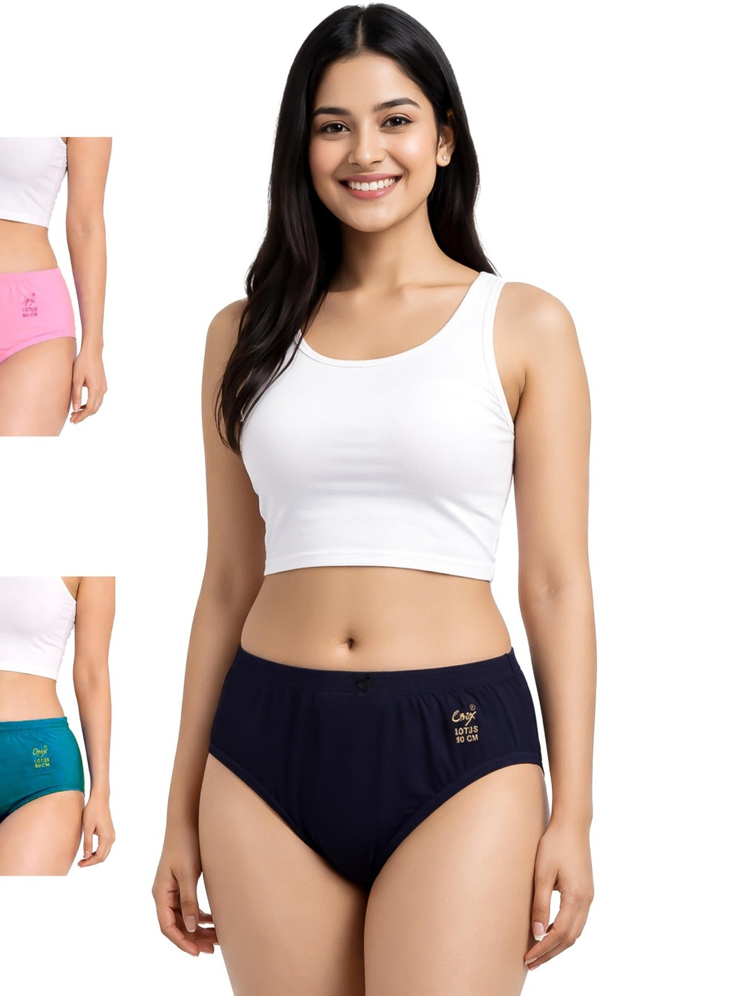 OPEX Women Pack of 3 Assorted Cotton Basic Briefs
