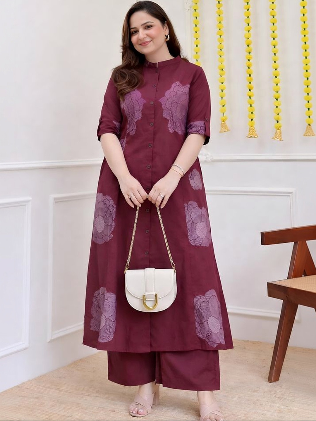 MYRIE Printed Tunic with Palazzos