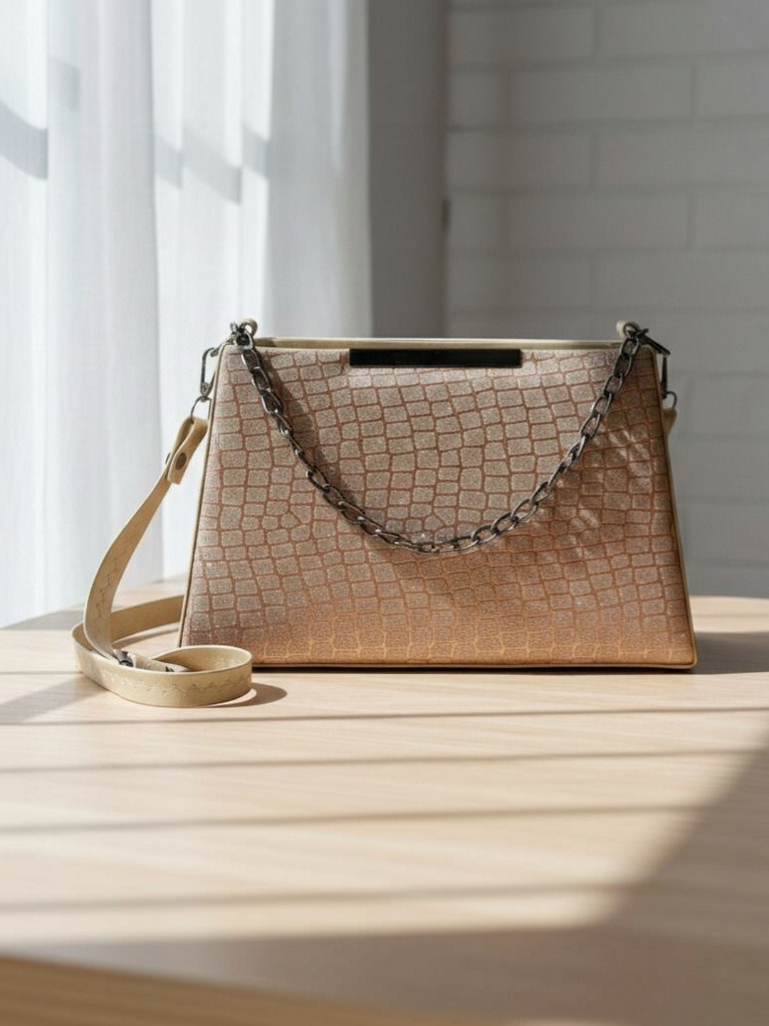 Neelkanth Bags Textured PU Structured Sling Bag