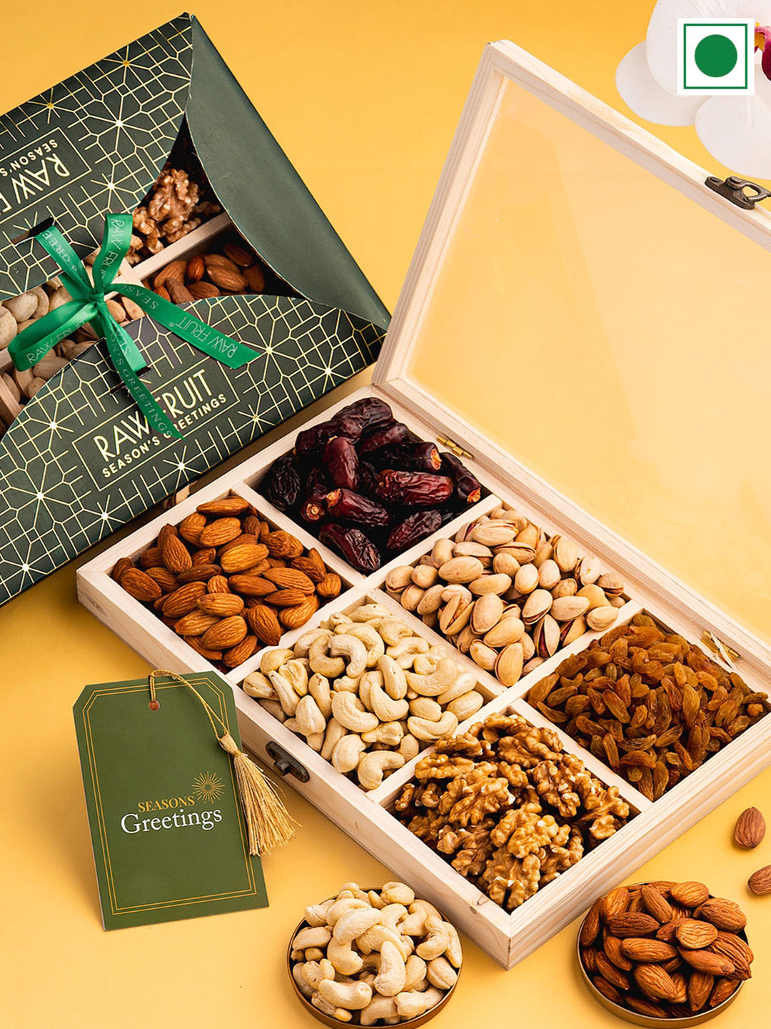 RawFruit 6 Pcs Assorted Dry Fruits Gift Box-1150 g
