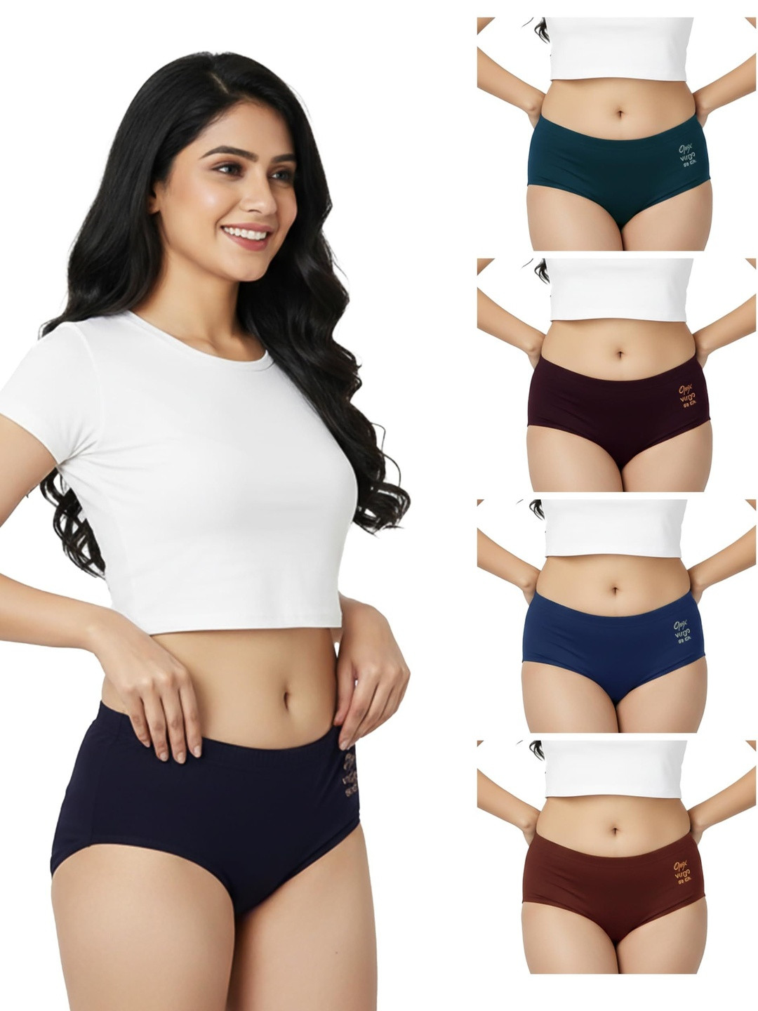 OPEX Women Pack of 5 Assorted Cotton Basic Briefs