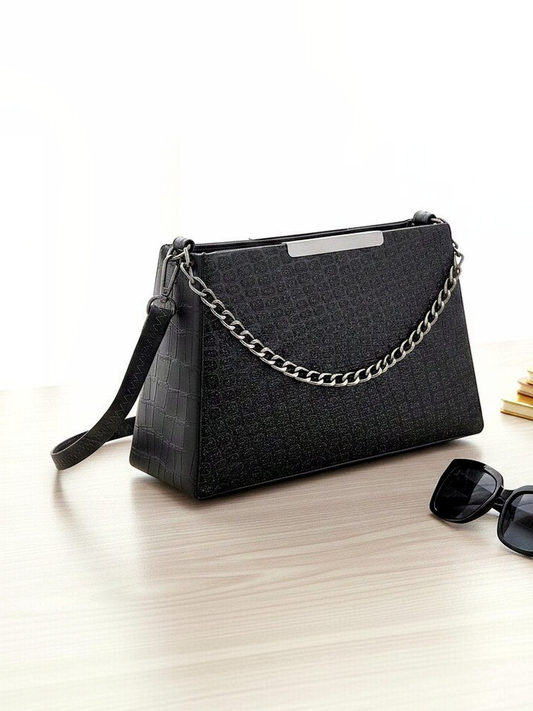 Neelkanth Bags Textured PU Structured Sling Bag