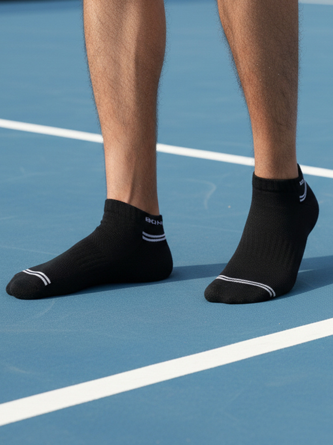 Bonjour Men Pack Of 3 Assorted Cotton Ankle Length Cushioned Socks