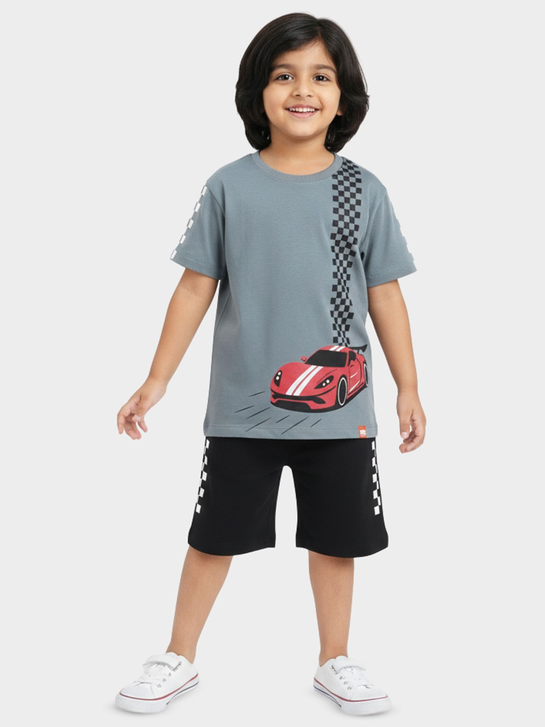 Orange Sugar Unisex Kids Printed T-shirt with Shorts