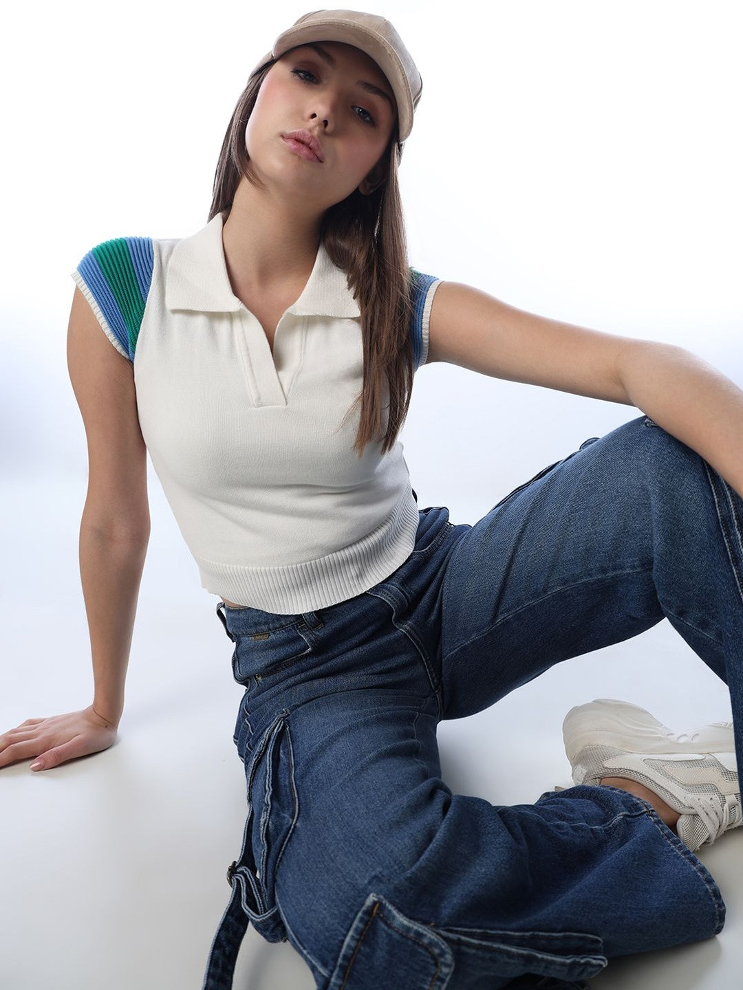 ONLY Women Polo Collar T-shirt