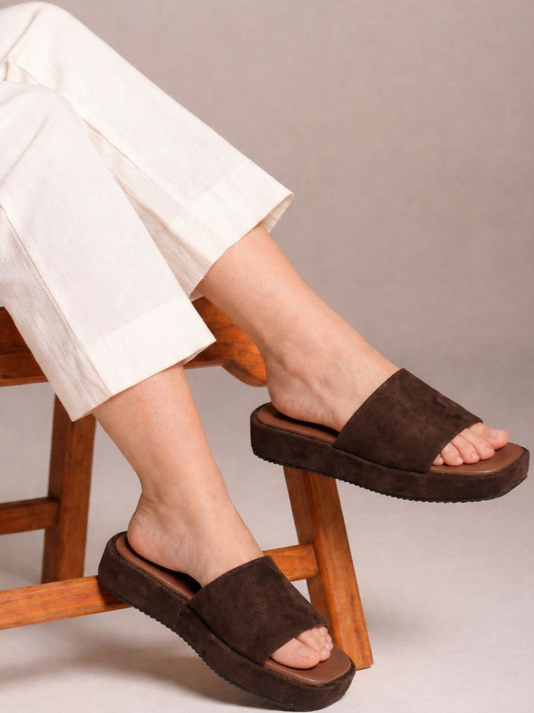 Bombay Genie Women Suede Comfort Sandals