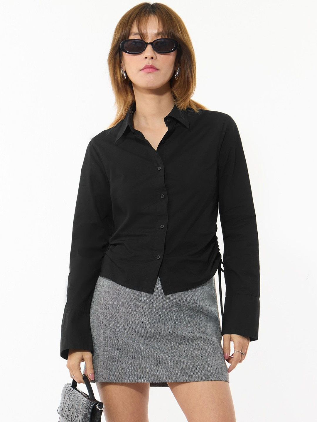 The Souled Store Tailored Solids Cotton Long Sleeves Slim Fit Shirt