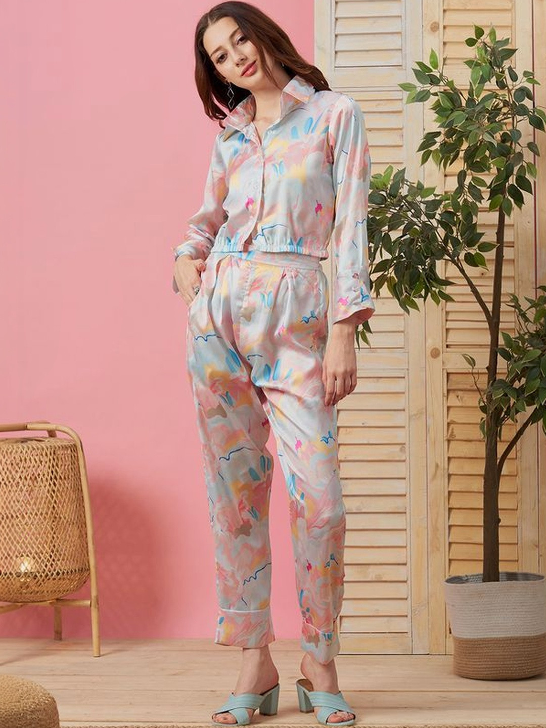 MYRIE Cotton Printed Shirt with Trousers