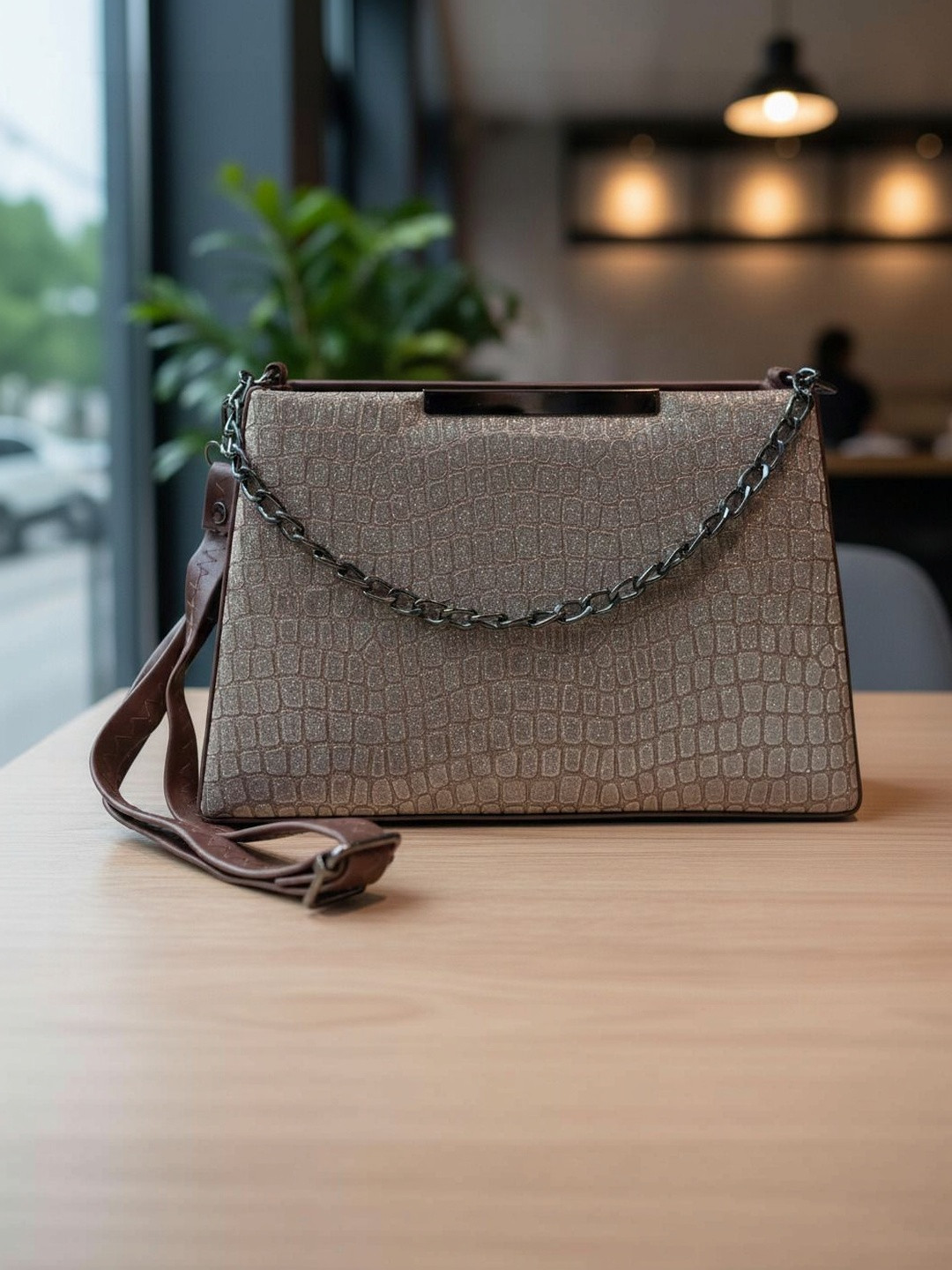 Neelkanth Bags Textured PU Sling Bag