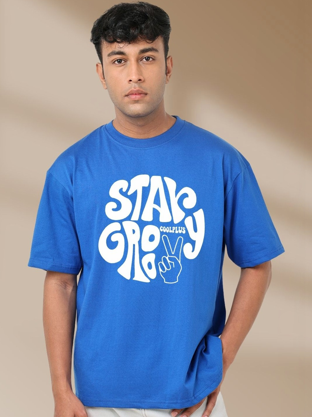 Cool Plus Men Typography Printed Round Neck T-shirt