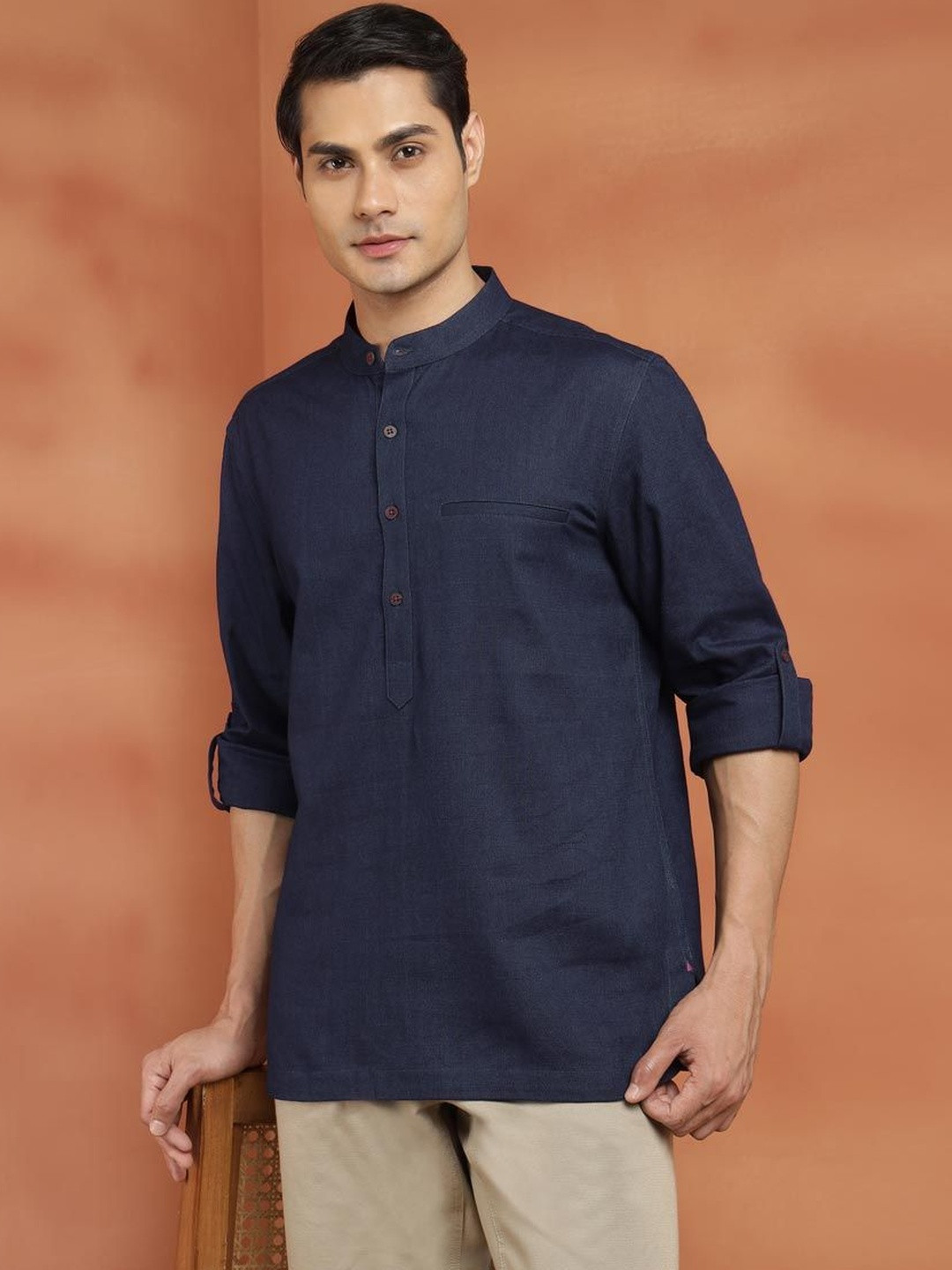 Fabindia Men Spread Collar Long Sleeves Shirt