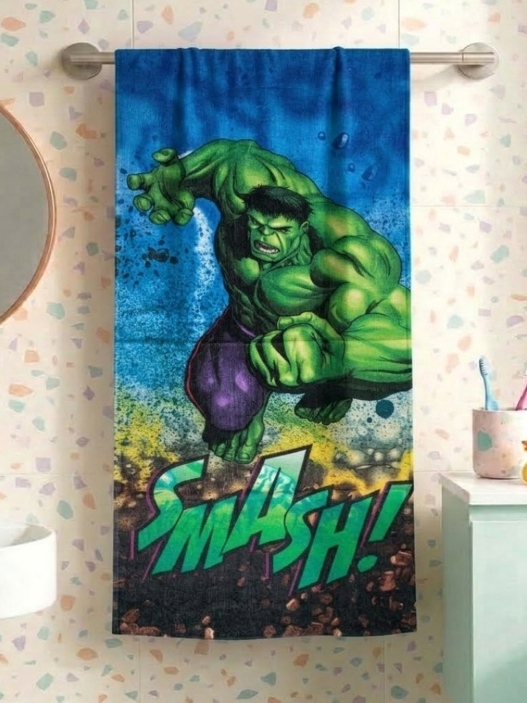Marvel Cartoon Characters Pure Cotton 350GSM Super Soft Kids Regular Bath Towel-24x47In