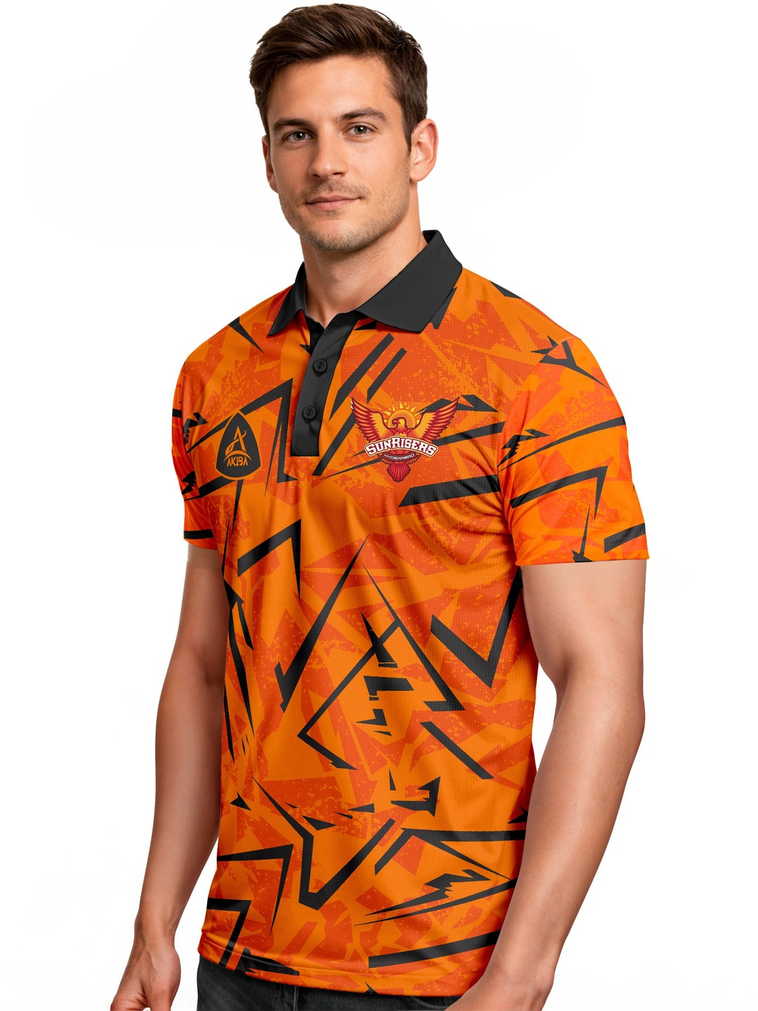 AKIBA Men Printed Polo Collar T-shirt