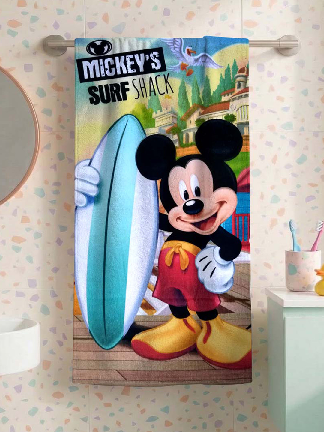 Disney Athom Trendz Cotton 354GSM Breathable Kids Regular Bath Towel-24x47In