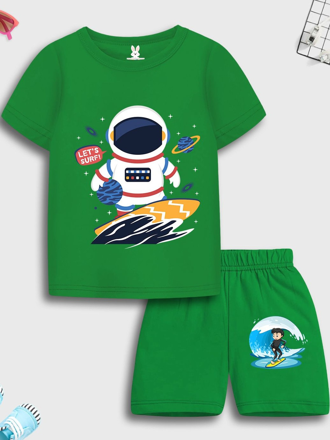 KIDSCRAFT Boys Printed T-shirt with Shorts